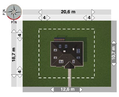 Projekt domu Zosia (736) (KRD2296) - rzut działki