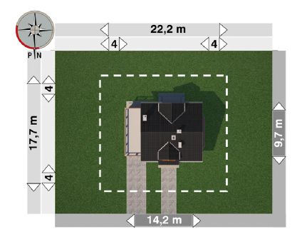 Projekt domu Celesta-2 (1255) (KRD2495) - rzut działki
