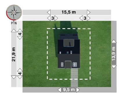 Projekt domu Cyrkonia (1361) (KRD2496) - rzut działki