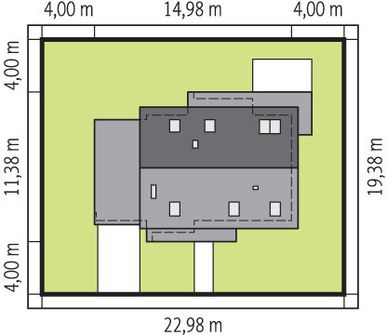 Projekt domu Nikodem G1 (WRC2285) - rzut działki