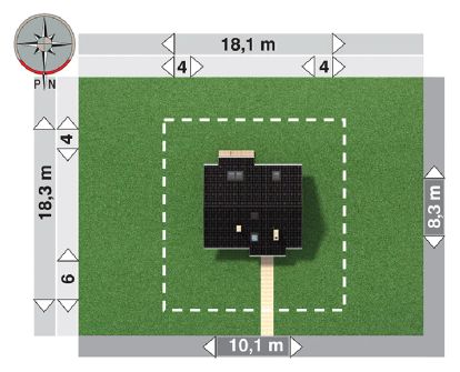 Projekt domu Smolik (626) (KRD1573) - rzut działki