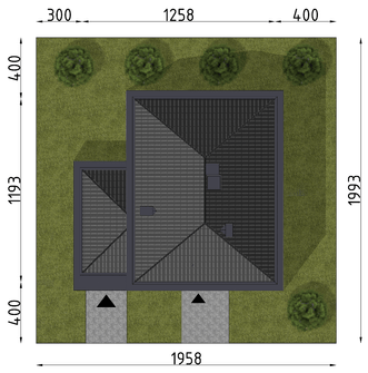 Projekt domu D118A (WAI1284) - rzut działki