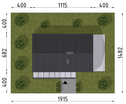 Projekt domu D178A - Piotr A (WAI1308) - rzut działki