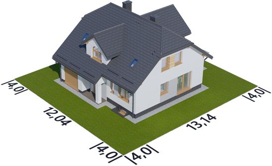 Projekt domu APS 040 + P (LUA1345) - rzut działki