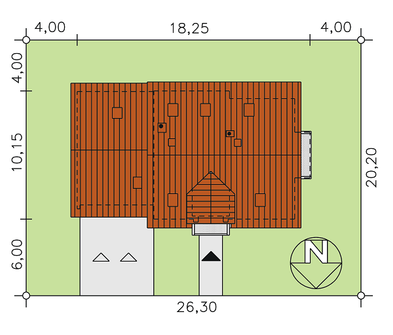 Projekt domu BW-27 - garaż 2st. (JGC1046) - rzut działki