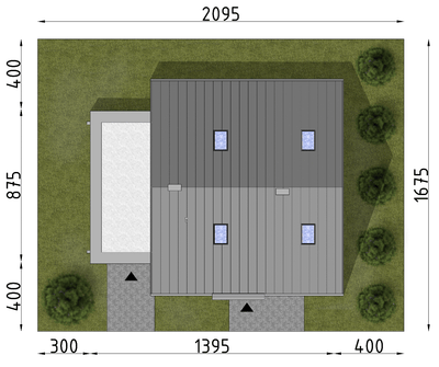 Projekt domu D221 (WAI1397) - rzut działki