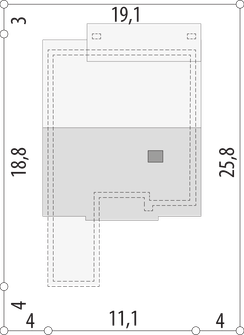 Projekt domu Małgosia bb (WRD2550) - rzut działki