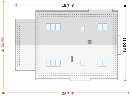 Projekt domu Katia b1g (WRD2608) - rzut działki