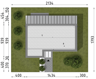 Projekt domu D193A (WAI1398) - rzut działki