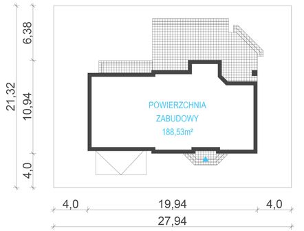 Projekt domu uA29v1 (WCB1045) - rzut działki