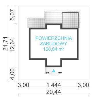 Projekt domu uA64 (WCB1077) - rzut działki