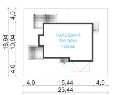 Projekt domu uA33 (WCB1111) - rzut działki