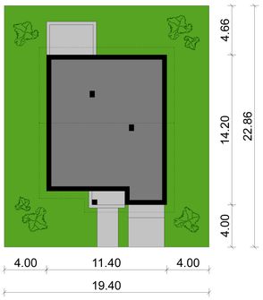Projekt domu KA91 T (PKT1099) - rzut działki