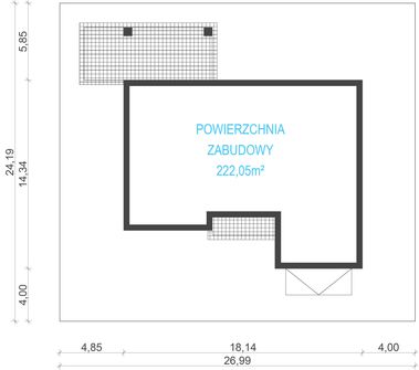 Projekt domu uA129 (WCB1173) - rzut działki