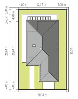 Projekt domu Alison III G2 energo plus (WRC2860) - rzut działki