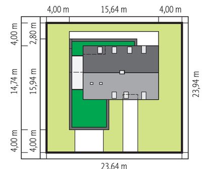Projekt domu Malkolm II G2 energo plus (WRC2859) - rzut działki