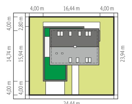 Projekt domu Malkolm G2 energo plus (WRC2861) - rzut działki