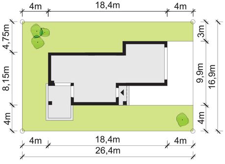 Projekt domu Reficio I G2 (SLS1150) - rzut działki