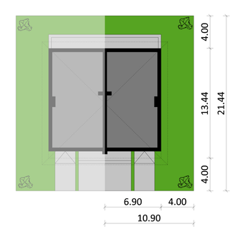 Projekt domu KA145 S (PKT1194) - rzut działki