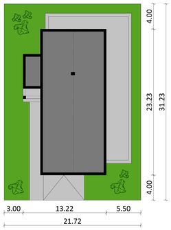 Projekt domu KA212 (PKT1204) - rzut działki