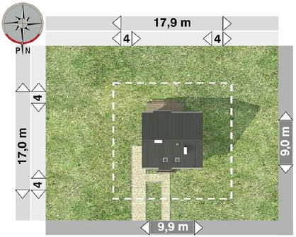 Projekt domu Dzwonek (176) (KRD1057) - rzut działki