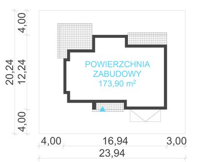Projekt domu uA249 (WCB1421) - rzut działki