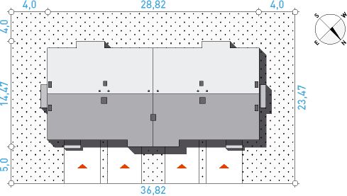 Projekt domu Modrzewiowy 3 (WAW1171) - rzut działki