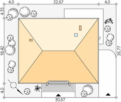 Projekt domu Amadeusz 3 (BSA2383) - rzut działki