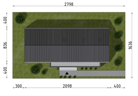 Projekt domu D322D wersja drewniana (WAI1539) - rzut działki