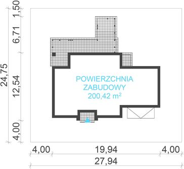 Projekt domu uA389 (WCB1593) - rzut działki