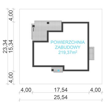 Projekt domu uA463 (WCB1623) - rzut działki