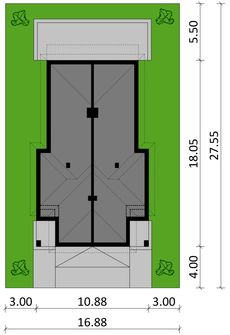Projekt domu Ka284 (PKT1343) - rzut działki