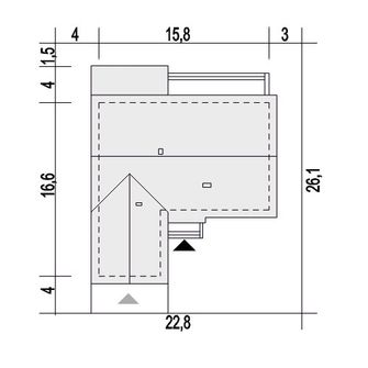Projekt domu Gąska IV A z garażem 1-st. [A] (WRF2487) - rzut działki