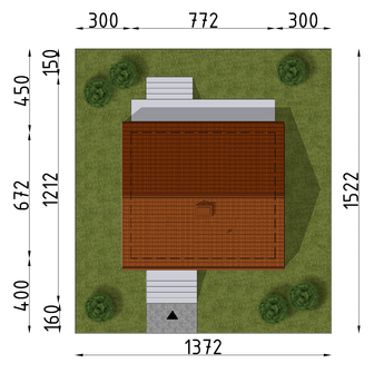Projekt domu D442 - Bogusia (WAI1555) - rzut działki