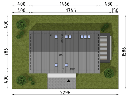 Projekt domu D448B (WAI1554) - rzut działki