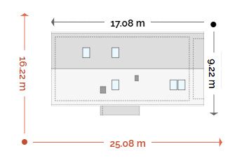 Projekt domu Nowoczesna stodoła 1b (WRD3284) - rzut działki