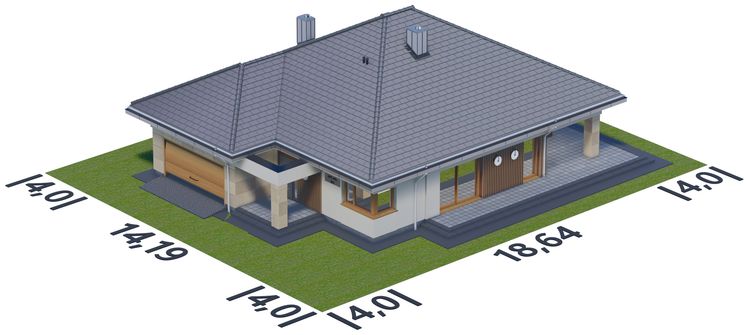 Projekt domu APS 401 wariant 5 (LUA1682) - rzut działki