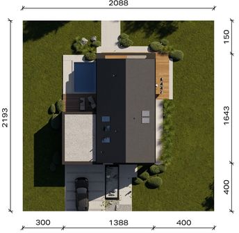 Projekt domu HomeKoncept 166 G2 (KRX1300) - rzut działki