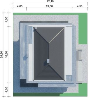 Projekt domu LK&1326 (LKP1181) - rzut działki