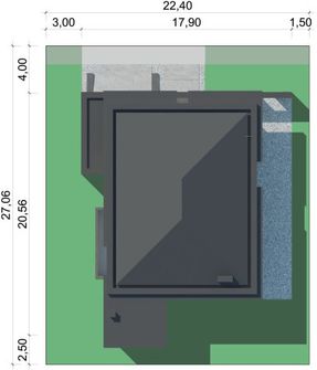 Projekt domu LK&1308 (LKP1176) - rzut działki