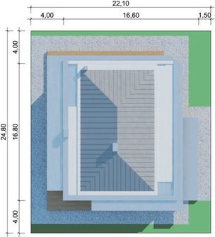 Projekt domu LK&1305 (LKP1174) - rzut działki