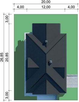 Projekt domu LK&1304 (LKP1173) - rzut działki