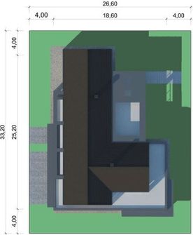 Projekt domu LK&1301 (LKP1147) - rzut działki