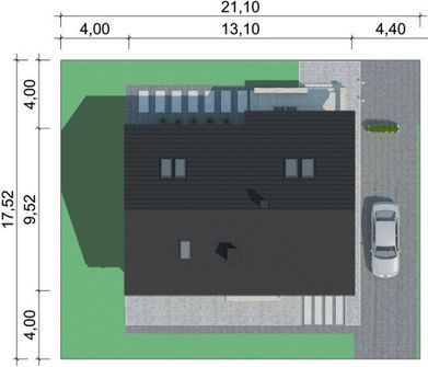 Projekt domu LK&1273 (LKP1266) - rzut działki