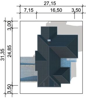 Projekt domu LK&1127 (LKP1220) - rzut działki
