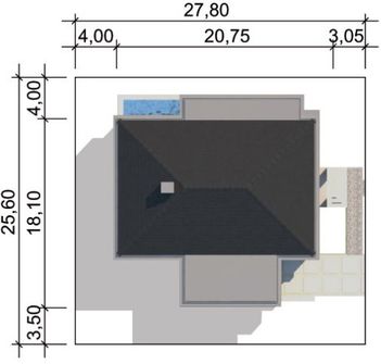 Projekt domu LK&1115 (LKP1233) - rzut działki