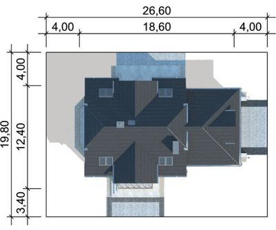 Projekt domu LK&1107 (LKP1234) - rzut działki