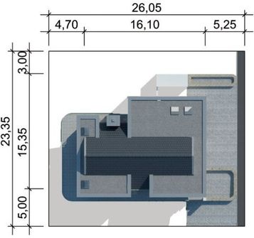 Projekt domu LK&1095 (LKP1228) - rzut działki