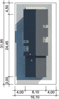 Projekt domu LK&1091 (LKP1225) - rzut działki