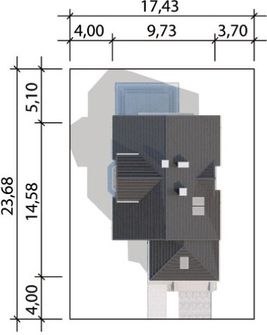 Projekt domu LK&1062 (LKP1243) - rzut działki